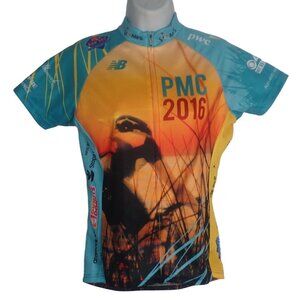 New Balance Pan-Mass Challenge Cycling Jersey Women M Full Zip 2016 Short Sleeve
